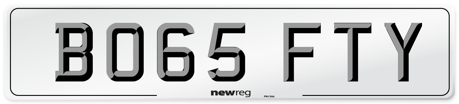 BO65 FTY Number Plate from New Reg